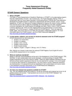 Texas Assessment Program Frequently Asked Questions