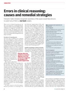 Errors in clinical reasoning: causes and remedial strategies