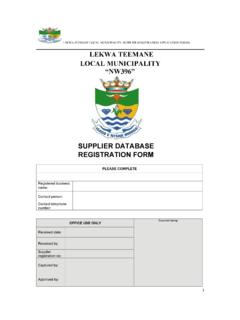 Lekwa-Teemane supplier database form