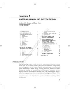 CHAPTER 1 MATERIALS HANDLING SYSTEM DESIGN