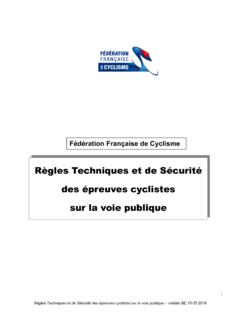 R&#232;gles Techniques et de S&#233;curit&#233; des &#233;preuves cyclistes ...