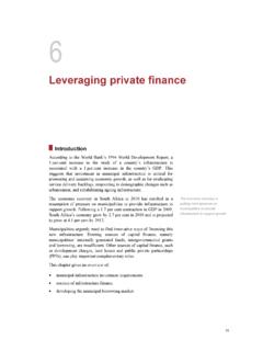 Leveraging private finance - National Treasury