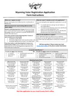 Wyoming Voter Registration Application Form Instructions