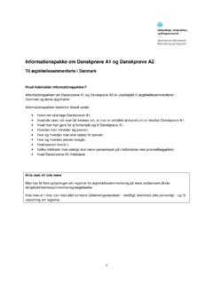 Informationspakke om Danskpr&#248;ve A1 og Danskpr&#248;ve A2