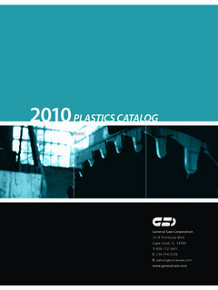 2010 PLASTICS CATALOG - General Saw