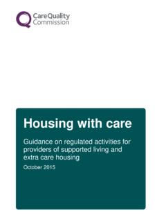 Housing with care - Care Quality Commission