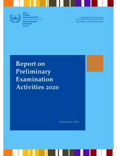 Report on Preliminary Examination Activities (2020)