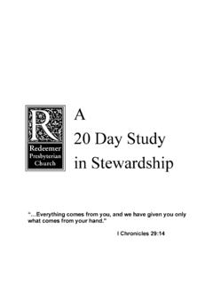 A 20 Day Study in Stewardship - biblesnet.com