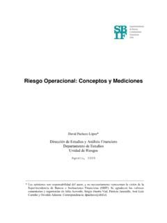 Riesgo Operacional: Conceptos y Mediciones - sbif.cl
