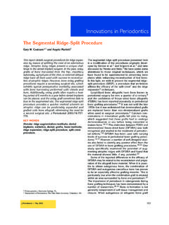 The Segmental Ridge-Split Procedure - …