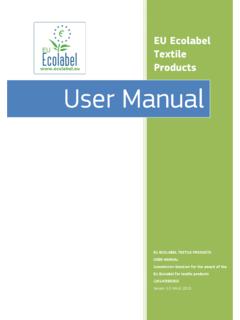 EU Ecolabel Textile Products User Manual
