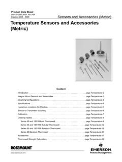 Product Data Sheet Sensors and Accessories (Metric ...