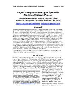 Project Management Principles Applied in Academic …