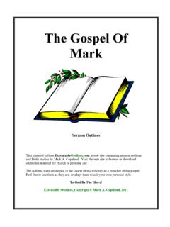 The Gospel Of Mark - Executable Outlines - Free sermon ...