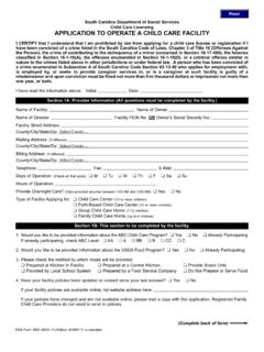 APPLICATION TO OPERATE A CHILD CARE FACILITY