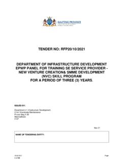TENDER NO: RFP20/10/2021 DEPARTMENT OF …