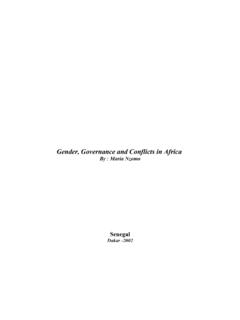 Gender, Governance and Conflicts in Africa