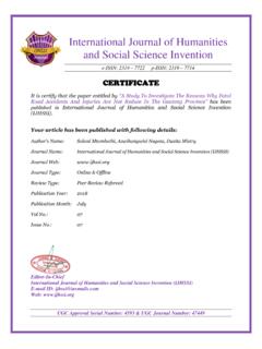 International Journal of Humanities and Social Science ...