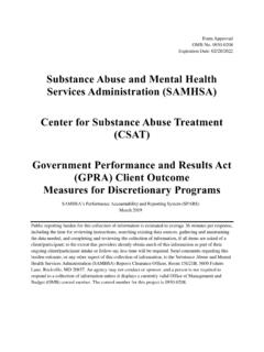 Substance Abuse and Mental Health Services Administration ...