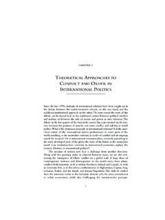 THEORETICAL APPROACHES TO CONFLICT AND ORDER IN ...