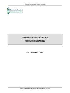 TRANSFUSION DE PLAQUETTES : PRODUITS ... - accueil