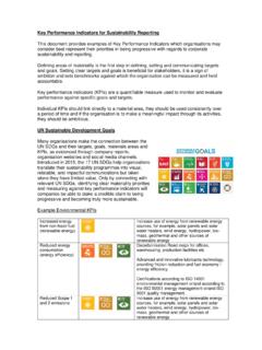 Key Performance Indicators for Sustainability Reporting