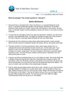 TABE 11 &amp; 12 READING PRACTICE ITEMS - Tabetest