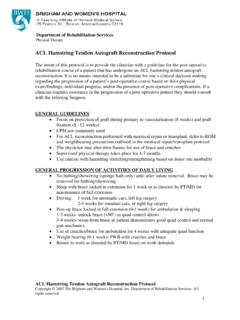 ACL Hamstring Tendon Autograft Reconstruction Protocol