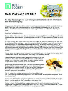 MARY JONES AND HER BIBLE