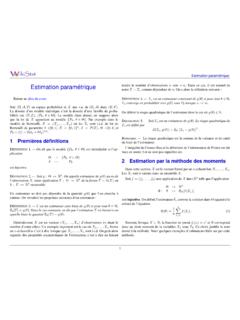 Estimation param&#233;trique - Institut de Math&#233;matiques de ...