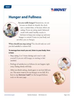 MOVE! Nutrition Handout N04: Hunger and Fullness