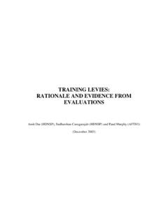 Training Levies: Rationale and Evidence From Evaluations