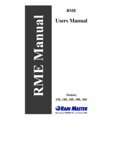 Owners Manual RME 12, 18, 24, 30, 36-Cover 1 - Rain Master