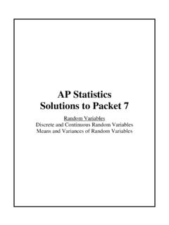 X AP Statistics Solutions to Packet 7