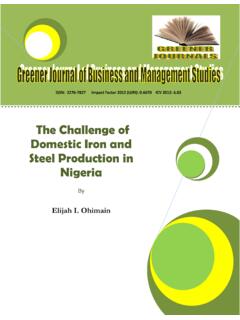 The Challenge of Domestic Iron and Steel …