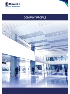 COMPANY PROFILE - Bidvest Facilities Management