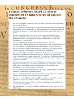 Thomas Jefferson listed 27 abuses committed by King …