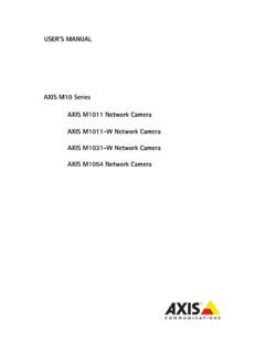 AXIS m10-series - User Manual