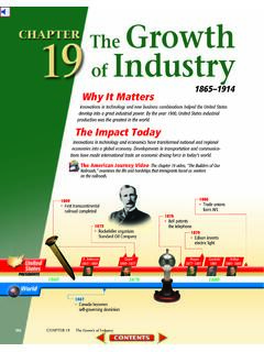 Chapter 19: The Growth of Industry ... - Your History Site