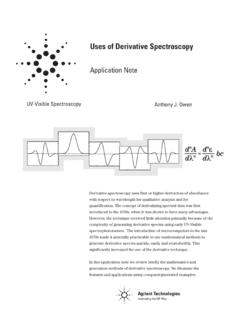 Uses of Derivative Spectroscopy