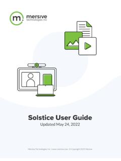 Solstice User Guide - Mersive Solstice