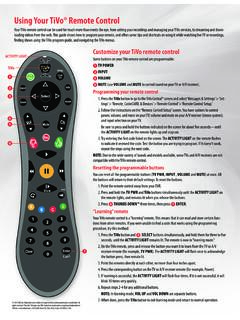 Using Your TiVo&#174; Remote Control
