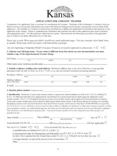 APPLICATION FOR ATHLETIC TRAINER - KSBHA