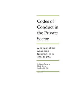 Codes of Conduct in the Private Sector