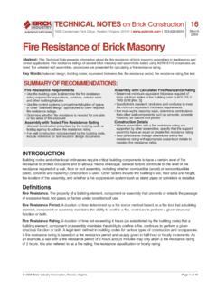 Fire Resistance of Brick Masonry