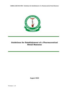Guidelines for Establishment of a Pharmaceutical Retail ...