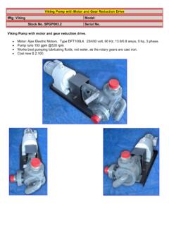 Viking Pump with Motor and Gear Reduction Drive
