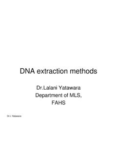 DNA EXTRACTION METHODS - Open University of Sri Lanka