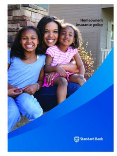 Homeowner’s insurance policy - Standard Bank
