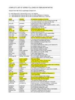 COMPLETE LIST OF VERBS FOLLOWED BY …